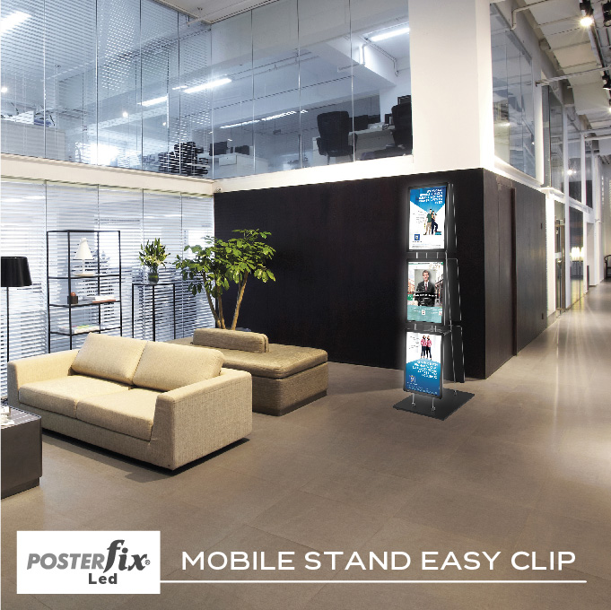 PosterFix® Led MOBILE STAND EASY CLIP